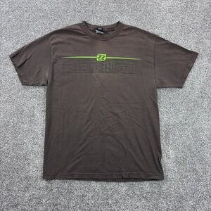 Vintage Y2K Jet Pilot Shirt Mens Large Brown‎ Green Cyber Grunge Skater Core